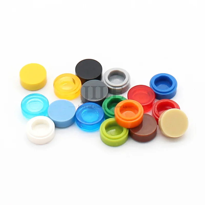 100pcs Moc 타일 라운드 1x1 98138 DIY 크리 에이 티브 기본 빌딩 블록 벽돌 클래식 세트 조립 입자 장난감과 호환 가능