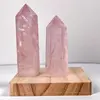Natural Pink Crystals Wand High QualityCrafts Crystal Rose Quartz Point Tower Reiki Healing For Healing and home decoration 1