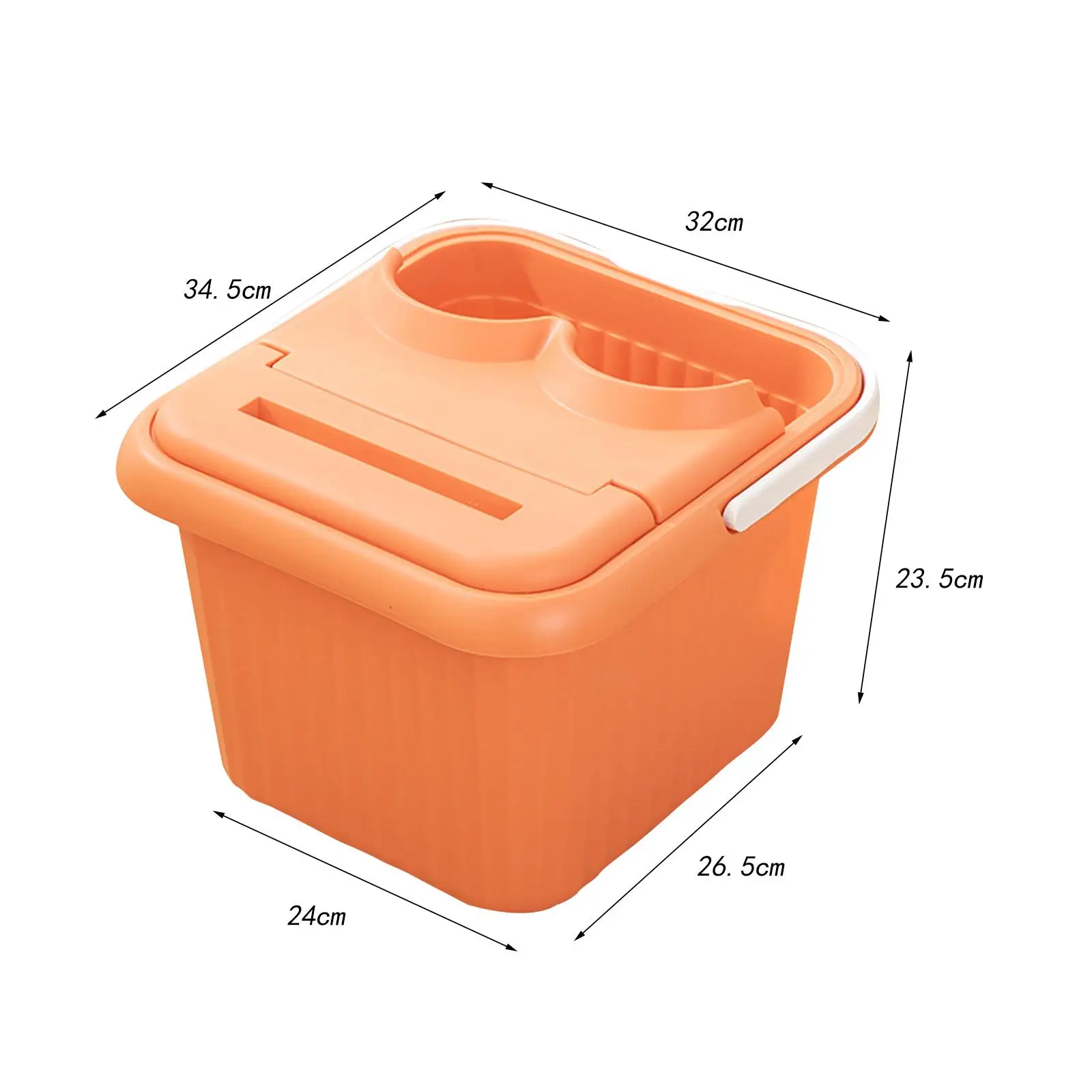 Foot Bath Basin with Handle Lid 23.5cm Deep Foot Bucket Soaking Tub for