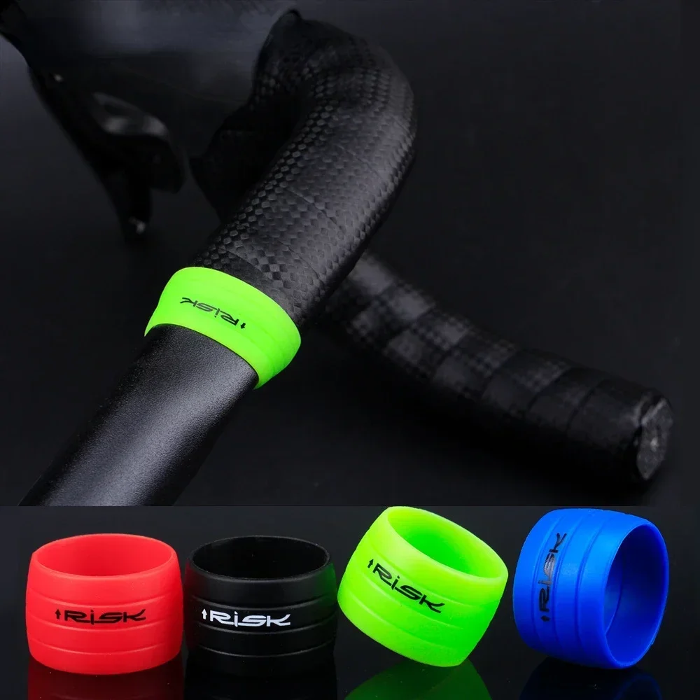 2pc Silicone Anti-skip Bicycle Handlebar Tape plug Fixed Ring Road Bike Shift Handle Protection Cover Non-Slip Cycling Accessory