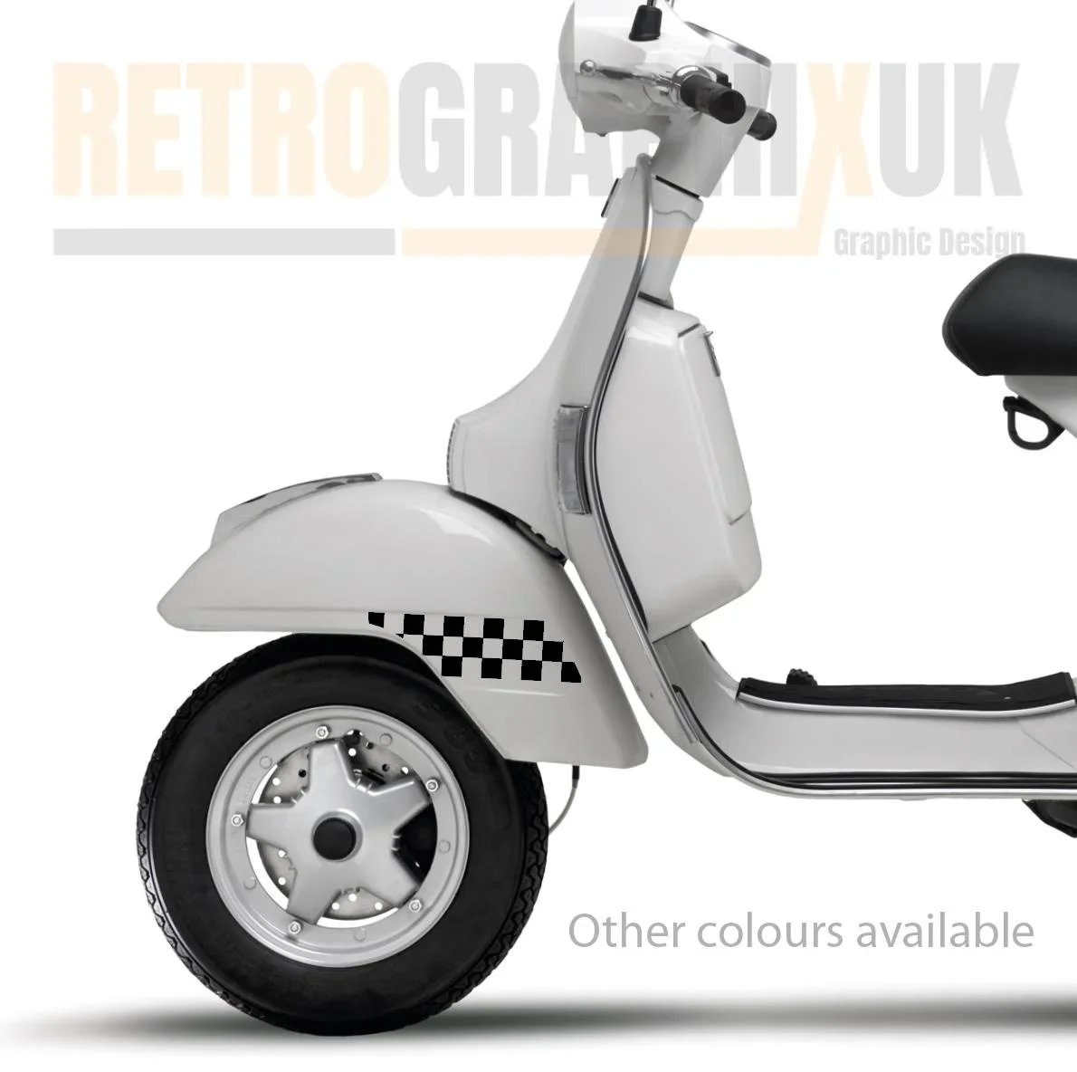 RetrographixUK Black 3 Stripe Laurel Decal For Vespa PX & LML Side Panels