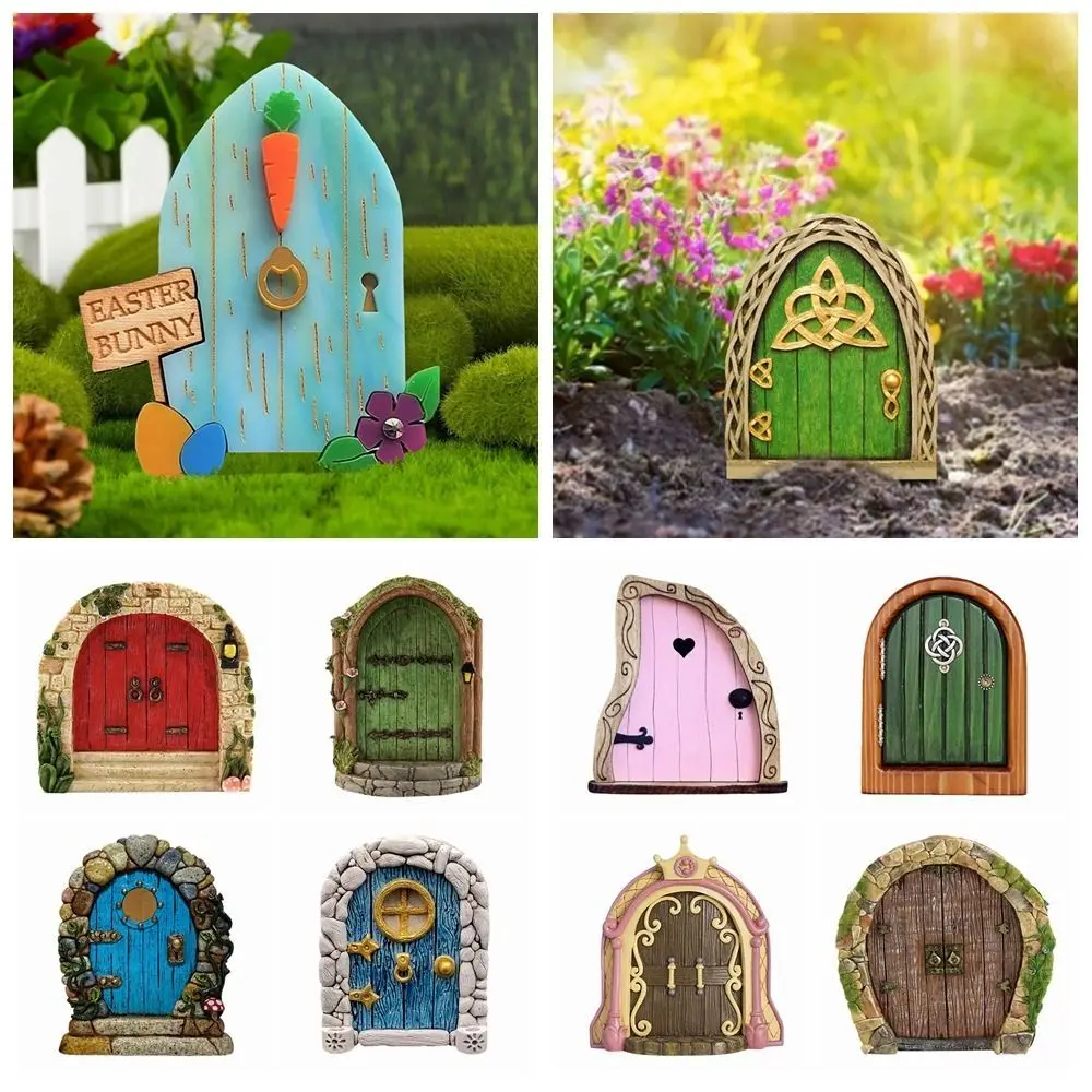 

Wood Fairy Gate Fairy Tale Gate Courtyard Wooden Tree Decoration Sculpture Figurines Wooden Decoration Garden Decoration Crafts