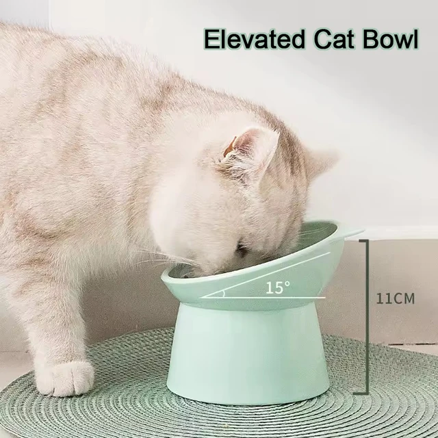 Elevated Cat Bowl Neck Protector Anti Vomiting Food Water Bowls for Indoor Cats Kittens Anti-Tip Plastic Raised Pet Feeding Dish Elevated Cat Bowl Neck Protector Anti Vomiting Food Water Bowls for Indoor Cats Kittens Anti-Tip Plastic Raised Pet Feeding Dish