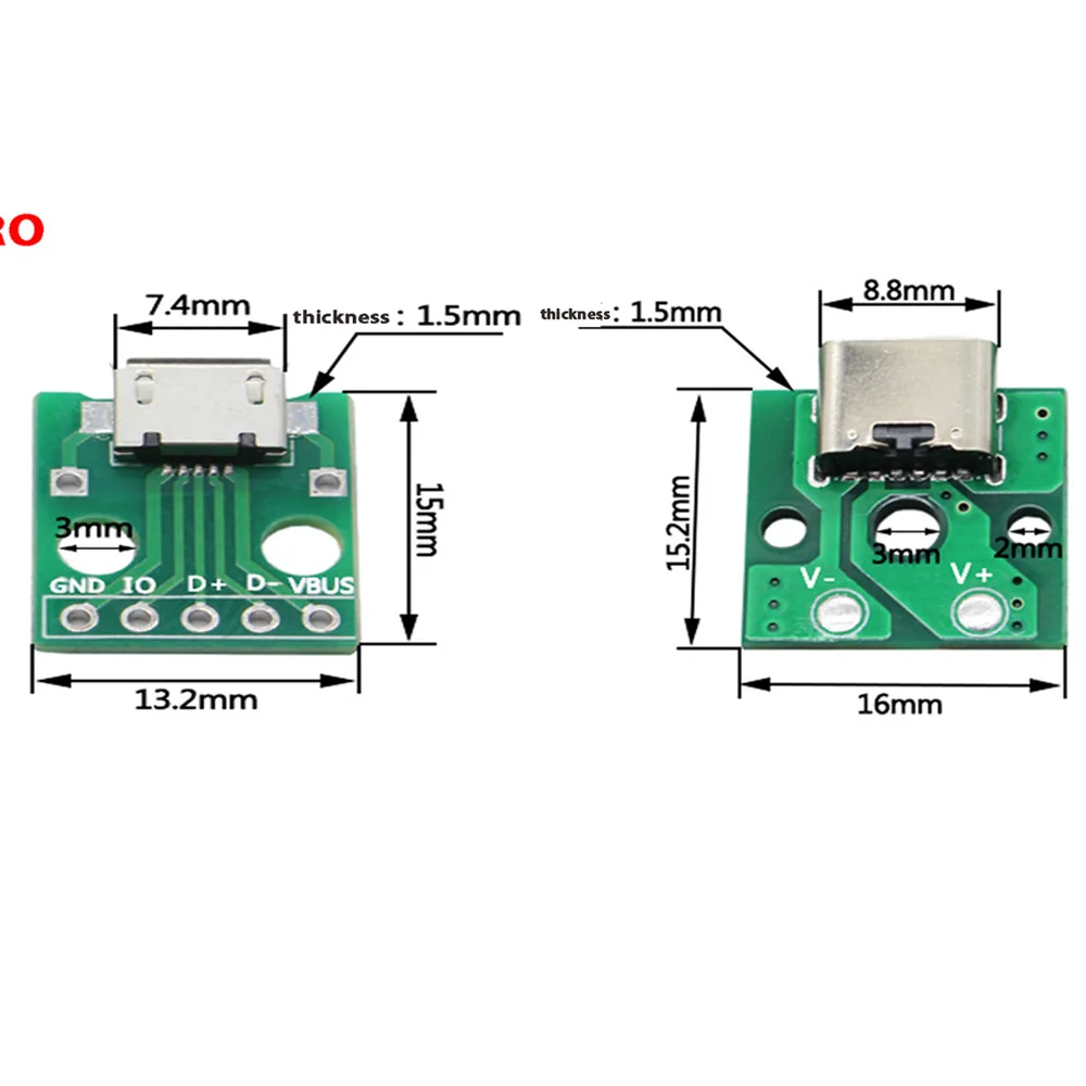 micro conector de teste pcb placa adaptador