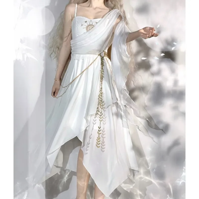 New Studio Original Design Tears of Themis Lolita Greek Wandering Style Irregular Skirt Dress Lolita Blouse Victorian Dress
