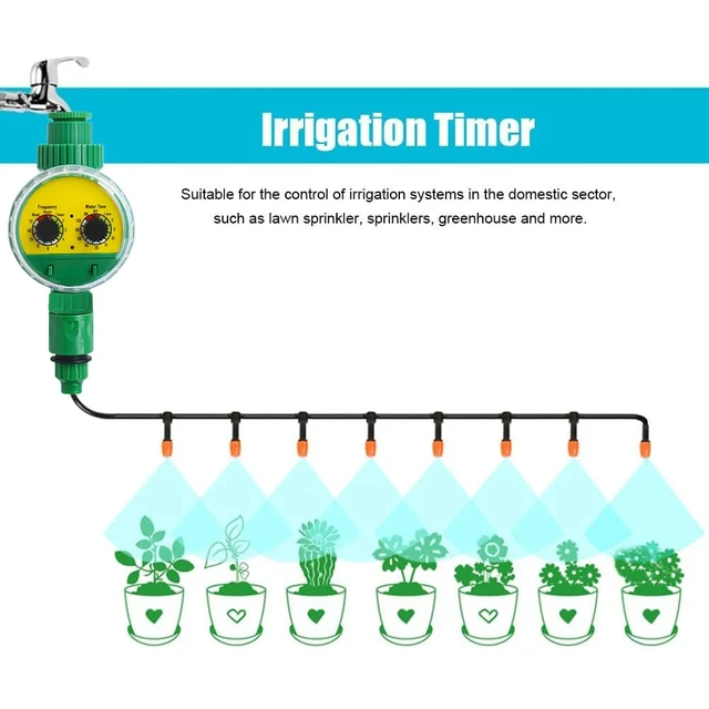 Tuyau d'arrosage automatique électronique de jardin en plastique vert extérieur, minuterie d'irrigation, tuyau d'eau de robinet 6
