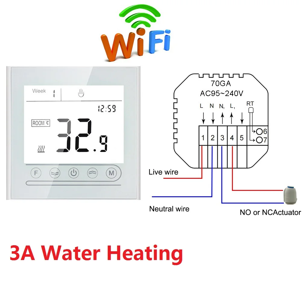 95~240V Alexa Google Home Smart Intelligent WiFi Thermostat Room Electric  Water Gas Boiler Floor Heating Temperature Controller - AliExpress