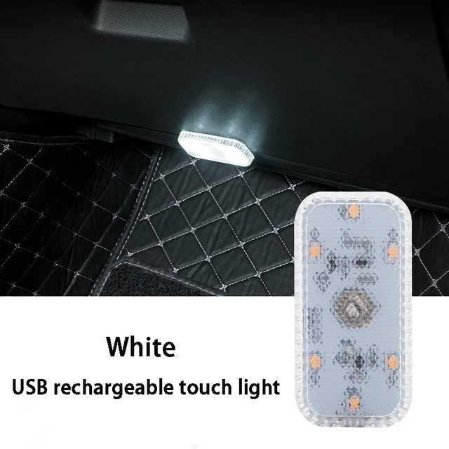 Touch Sensor Car Lighting Light Car Interior Atmosphere Light Mini Touch Roof Reading Lamp Car Styling Night Light USB Charging USB White