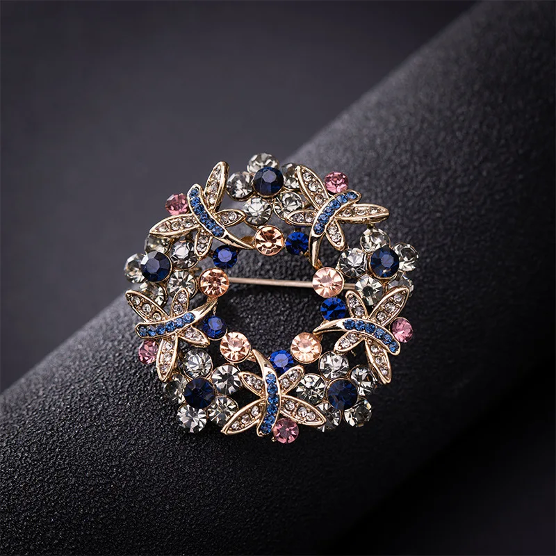 Elegant Fashion Flower Rhinestone Brooches Pins For Women Jewelry  Accessories Lady Crystal Clothing Coat Brooch Pin Luxury Gift