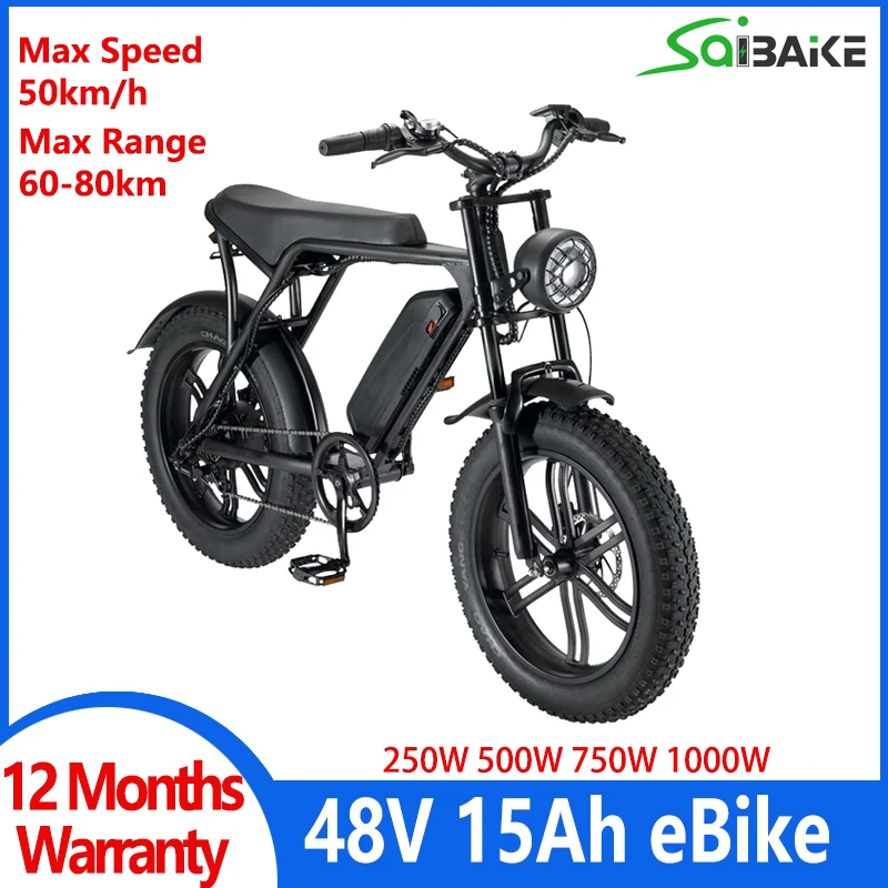 OUXIV81000W750WElectricBicycle48V15AHMountainBike40FatTire