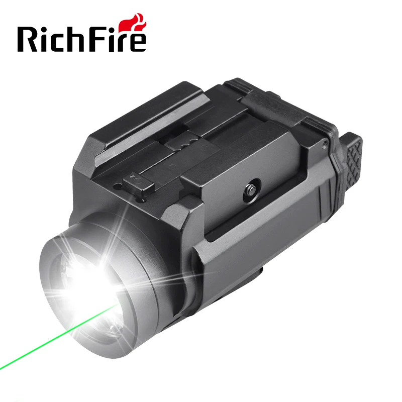 Aluminum Tactical Flashlight with Green Laser for Outdoor Hunting