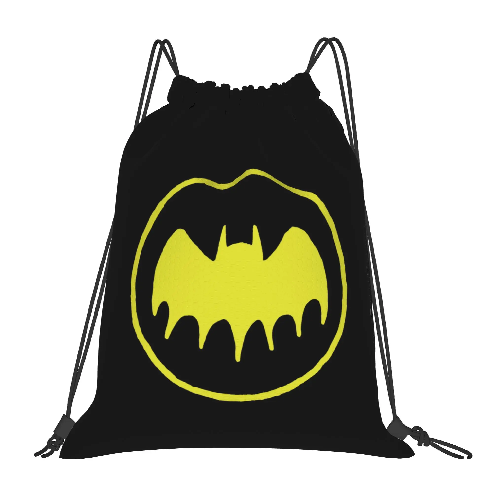 Iconic Batman Logo Drawstring Backpack - Water-Resistant Gym and Travel Sackpack