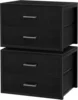 Stackable Storage Drawers Closet Organizers and Storage Fabric 2 Drawer Dresser for Bedroom Set of 2 Black Modern 1
