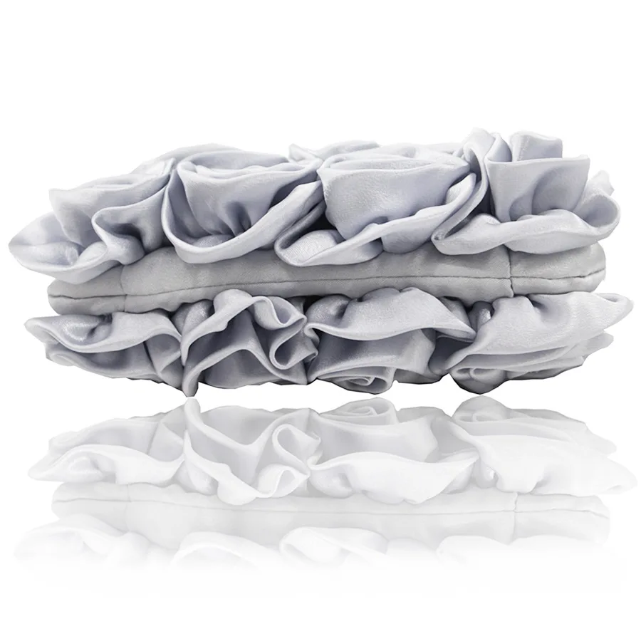 Flower Shaped Bag Satin Red Wedding Clutch Bags for Bride Five Colors Elegant Party Evening Purse Bridal Handbags for Women 2023