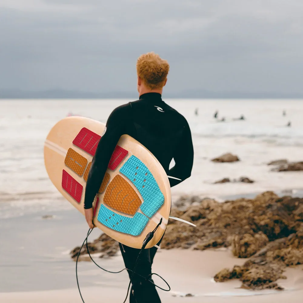 Surfboard Traction Pad 9pc/lot surfboard 3M grip back glue foot pad EVA Foam non-slip mat premium traction surfboard back glue pad paddle board sheet