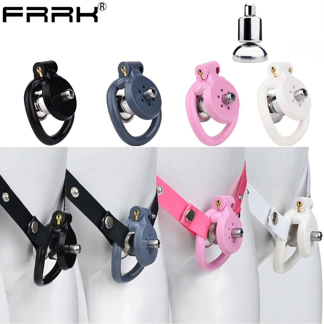 FRRK 216A ABS Resin Male Chastity Cage with Metal Urethral Inverted 정조대 Erotic Urethra Lock Sex Toys for Adult Man Sissies
