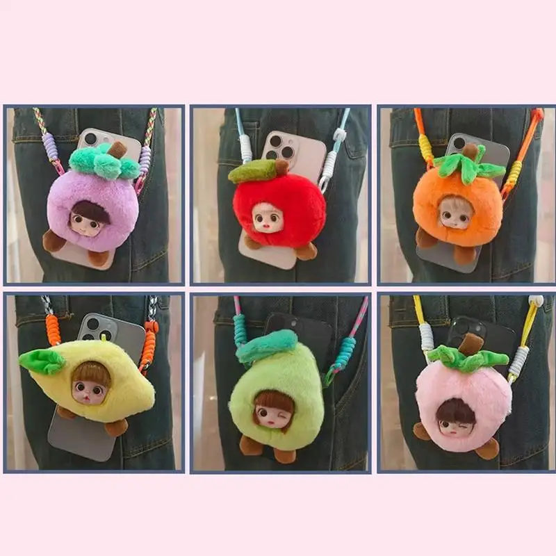 Cute Phone Lanyard Cellphone Clip Lanyards Phone Lanyard Strap Plush Doll Lanyard Anti-Lost Phone Chain Strap For Women Girls