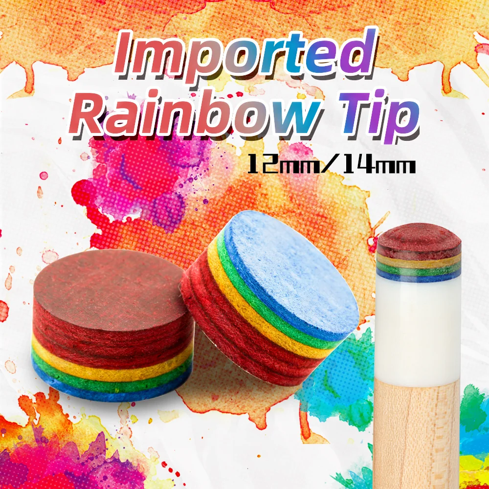 

Rainbow Tip Billiards Tip Pool Cue Tips 11/12/14mm Tip 6 Multi-Layers Cue Stick Tip Professional Durable Billiard Accessories