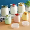 1Pcs Storage Cup​s Pudding Jars Wishing Bottle 100ML 150ML 200ML Glass Bottle High Temperature Resistant with Lid 2