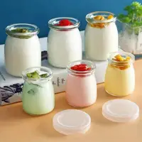 1Pcs Storage Cup​s Pudding Jars Wishing Bottle 100ML 150ML 200ML Glass Bottle High Temperature Resistant with Lid 2