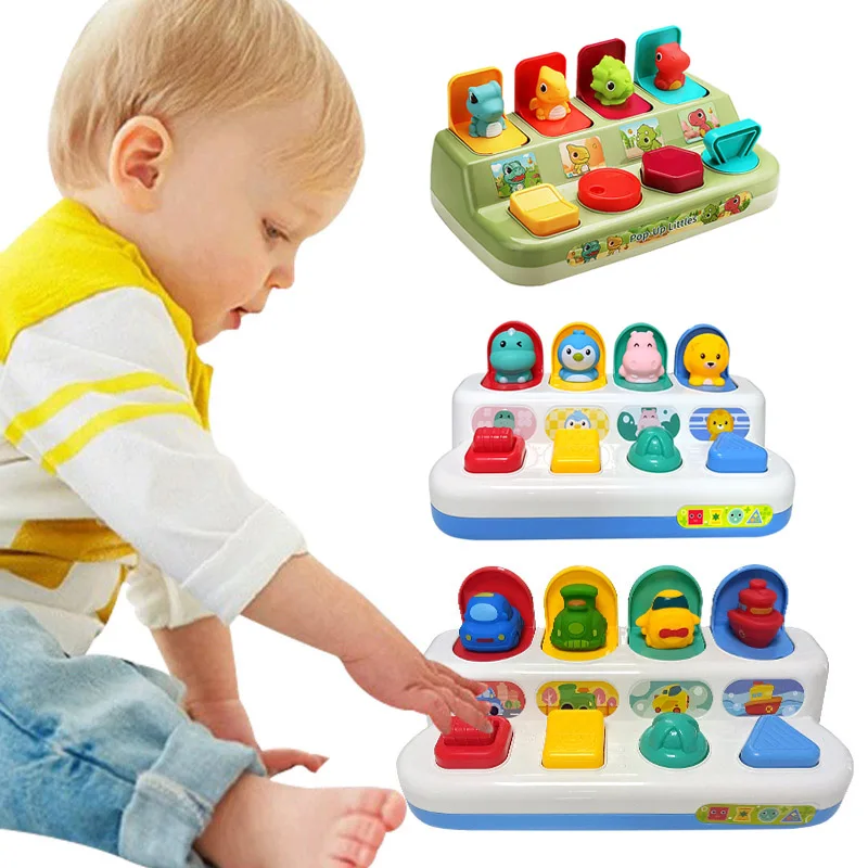 

Interactive Dinosaur Pop Up Toy for Babies Toddlers Early Developmental Toys Children Xmas Gifts for 2 3 Years Old Babies