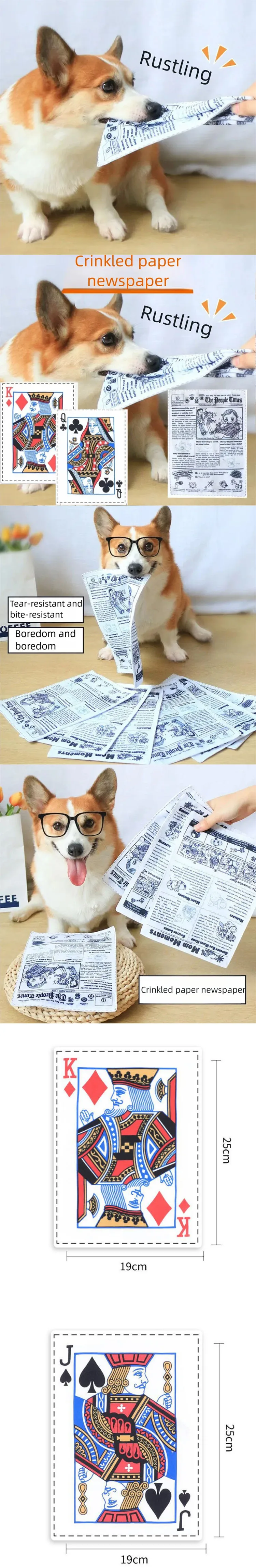 Interactive Squeaky Dog Toy Durable Newspaper Design For Small Dogs_voghion.com