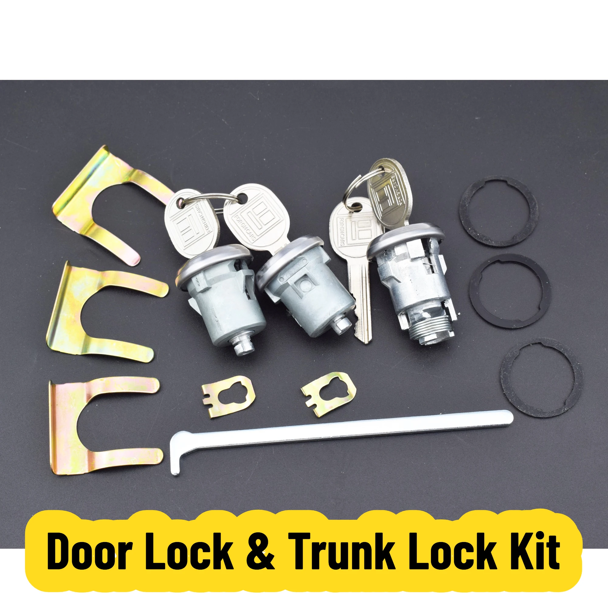 2-Pack Door Lock Cylinder Set - Fits Chevy C10/C20, GMC 1500/2500, Buick, Pontiac 1965-1987 Models