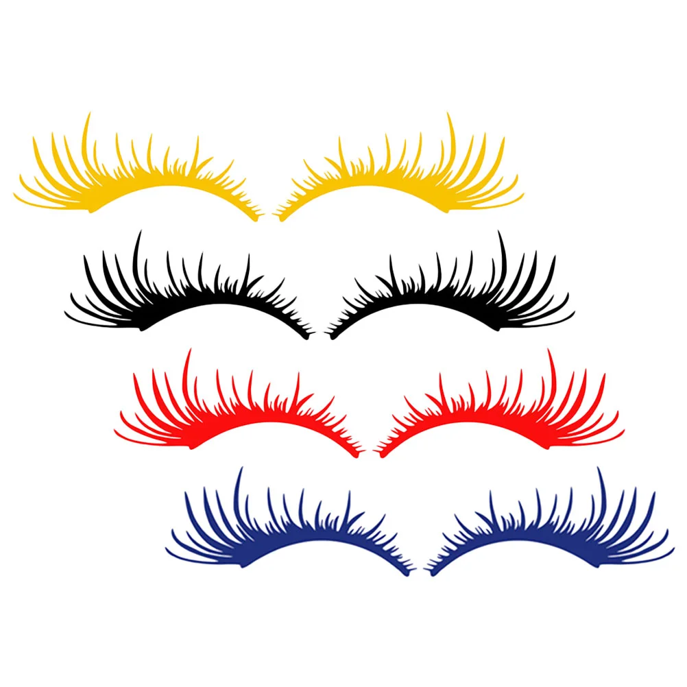 

4 Pairs Car Stickers Eye Lashes Auto Exterior Decor Decals for Women Applique Bumper Decoration Funny Pet Material
