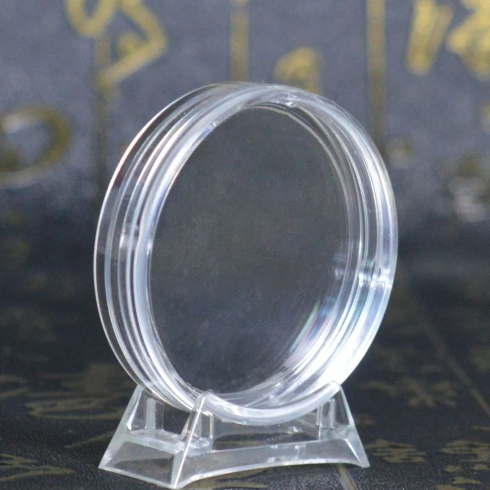 Round Acrylic 40mm Coin Display Case Transparent Box Commemorative Medal Protection Box Coin Rotation Protection Box 3
