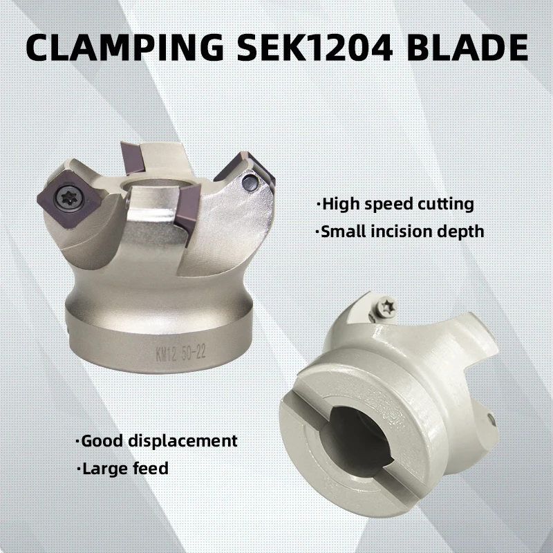 Milling Cutter Head KM12-50 63 80 100mm 45Degree Cutting Adapter