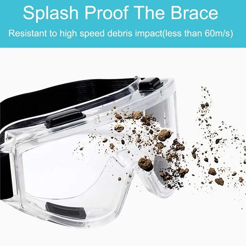 Protective Goggles Protective Glasses Safety Goggle Anti Splash Dust Proof Work Lab Eyewear Eye Protection Industrial Research Safety Glasses Clear Lens