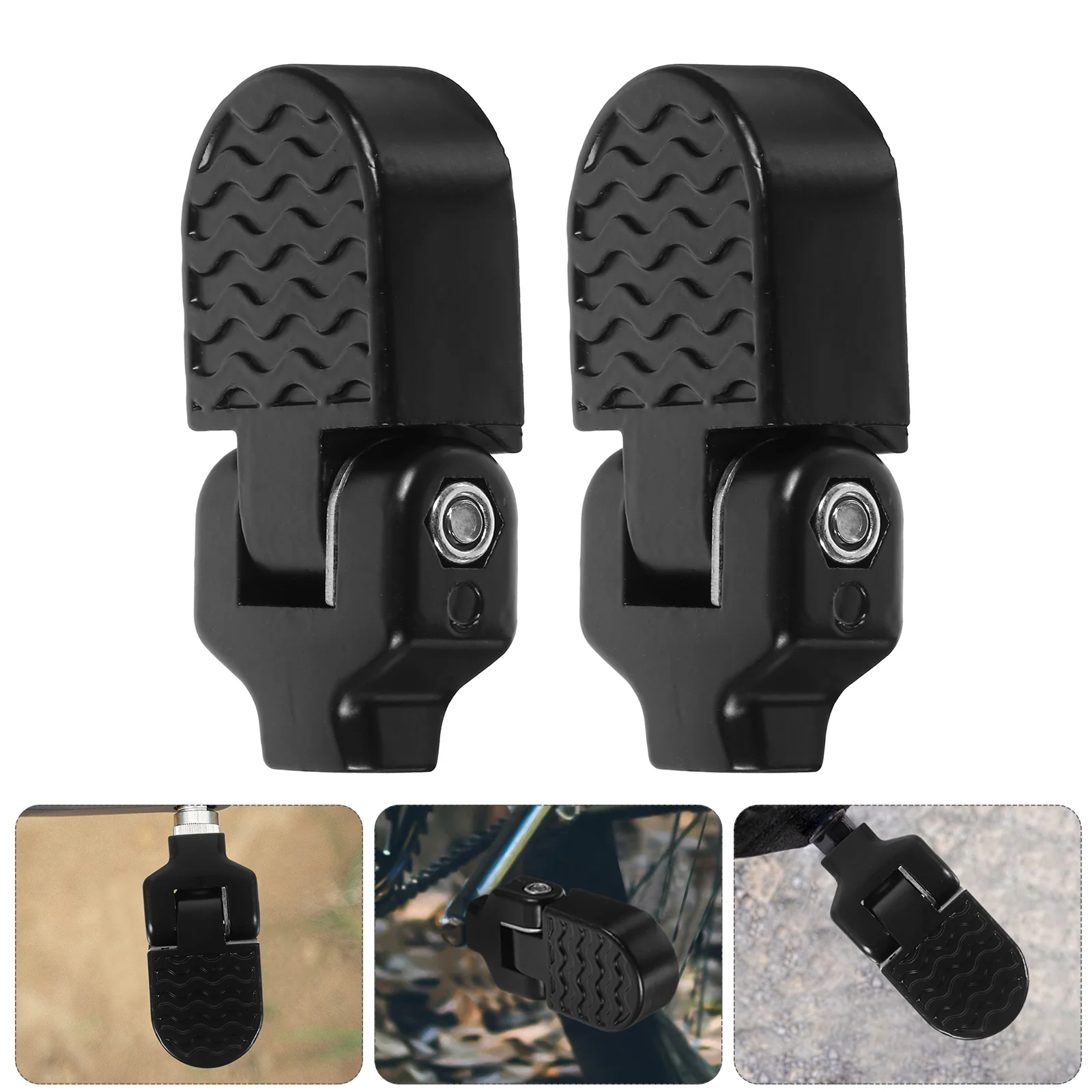 

Folding Safety Durable Easy to Use Aluminum Alloy Footrest Foot Rest Rear Seat Pedal for Bicycle Cycling MTB