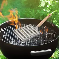 Stainless Steel BBQ Tools with Rustproof Square Grilling Grid Sausage Roller Rack Easy To Clean Party Camping Sausage Tools 1