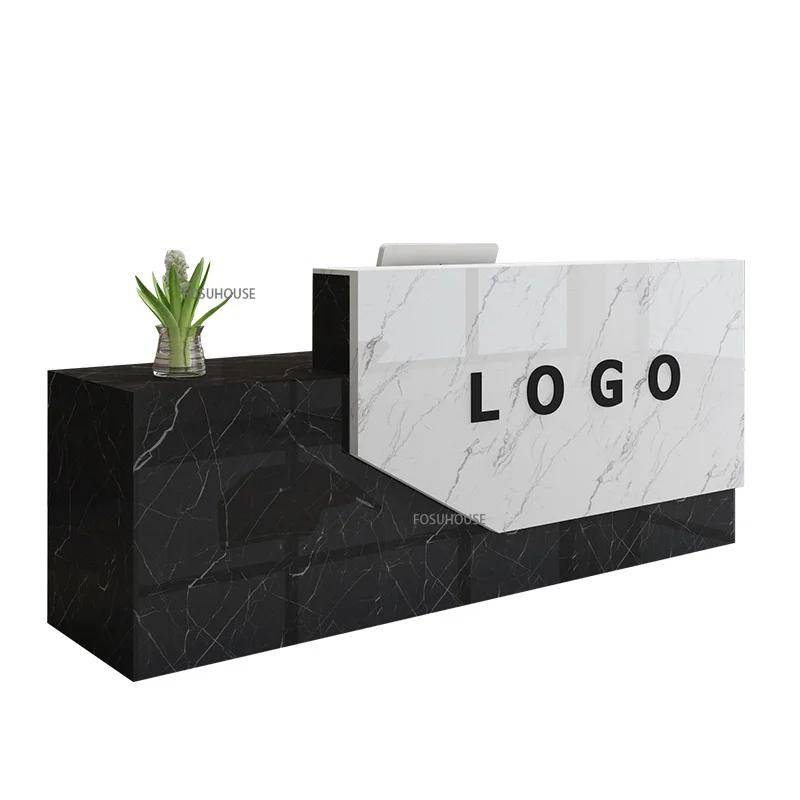 Modern Simple Company Front Reception Desk Office Furniture Training Institution Parental Advisory Desk Table Cashier