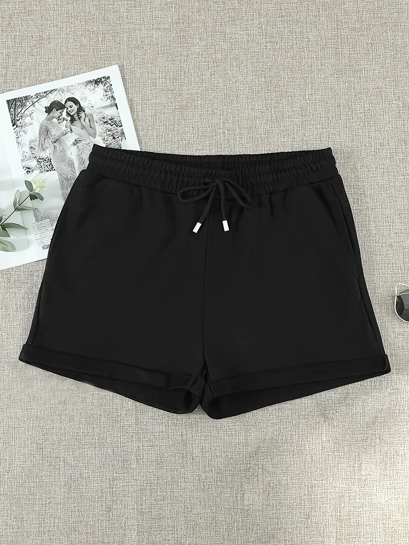 Plus size solid color casual and comfortable outdoor shorts