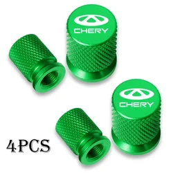 Premium Car Wheel Tire Valve Caps - 4 - Piece Set of Air Dust Covers (Chery - 6)