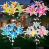 7 Head Orchid Flower Solar Lights Outdoor Waterproof Landscape Decor Lamp for Garden Yard Pathway Porch Lawn Backyard Decoration 1