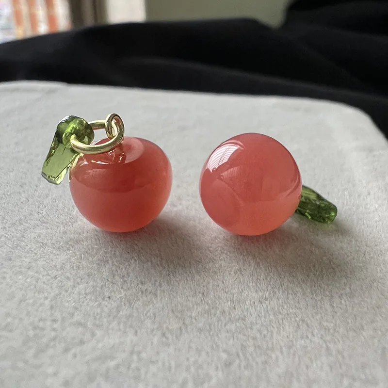 

10PCS Cute Natural Agate Apple Fruit Pendant Charm Healing Gem DIY Necklace Accessories For Jewelry Making Wholesale