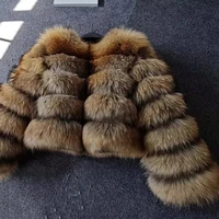 2024 Faux Raccoon Fur Coat Women Jacket Luxury Coat Women Winter Fluffy Jacket Thick Warm Furry Fur Outwear Faux Fur Coat 1