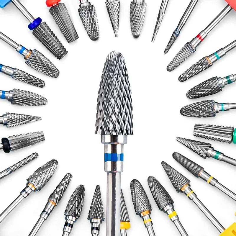 Bullet Carbide Nail Drill Bits Professional Rotary Flame Nail Bit Manicure Acrylic Gel Remover Nails Accessories Tools 1