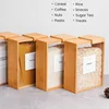Creative Bamboo and Wood Cereal Storage Box Kitchen Wooden Sliding Cover Cereal Distributor Household Wooden Rice Storage Box 3
