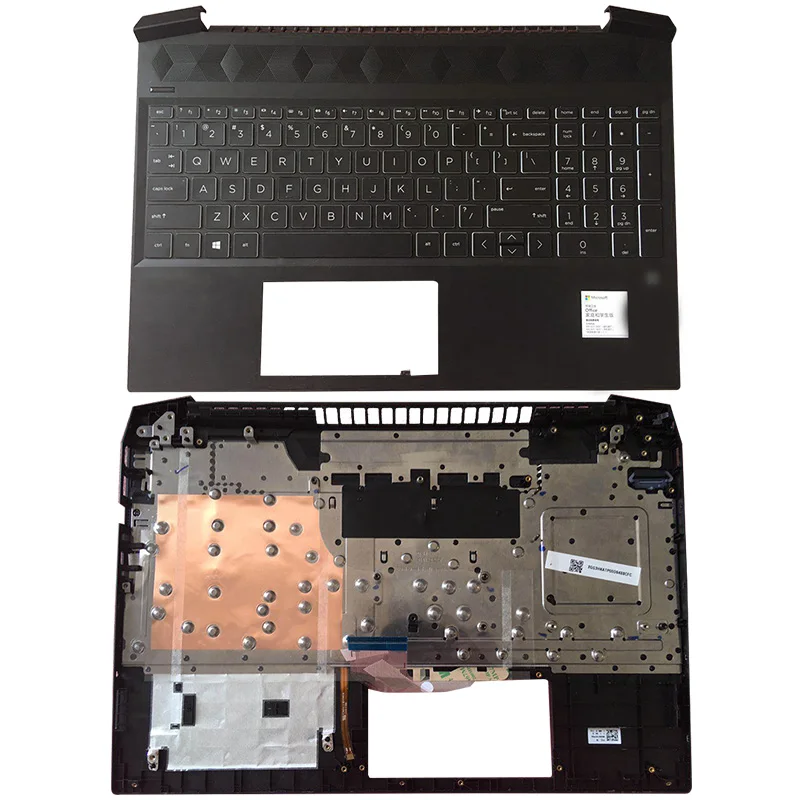 For Hp Pavilion Gaming 15-Ec 15-Ec0000 L72598-001 Laptop Palmrest Upper Case Us Backlit Keyboard