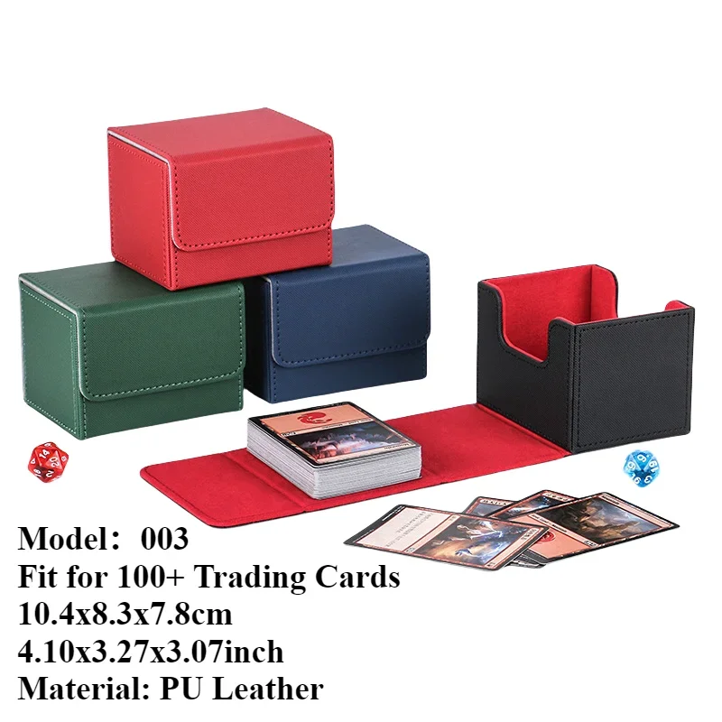 Storage Box For 1800/600/100+ Trading Cards PU Leather Commander Deck Case Magnetic Closure Holder For Magic Game Card_voghion.com