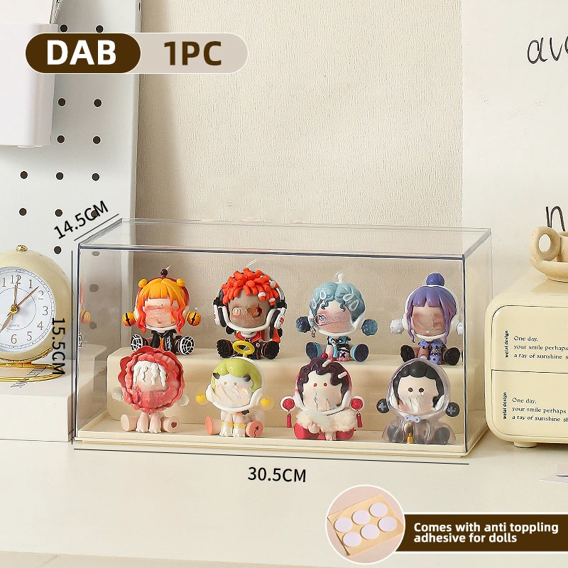 Handmade Double-Layered Display Stand for Toys and Collectibles - Transparent Dustproof Storage Box