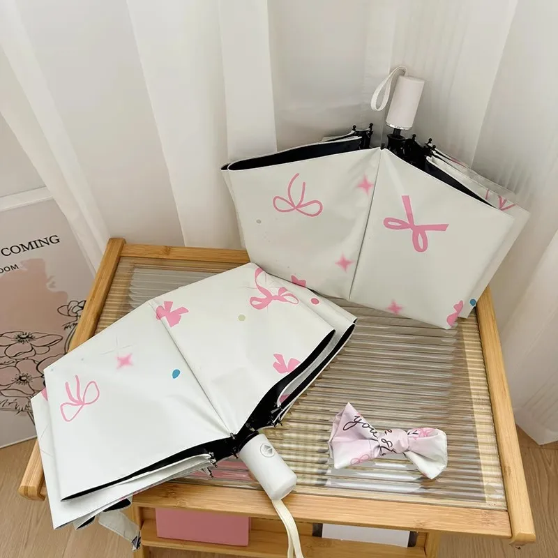 Gradient Love Wind Automatic Umbrella Rain or Shine Sun Shade Sun Protection UV Vinyl Sun Folding