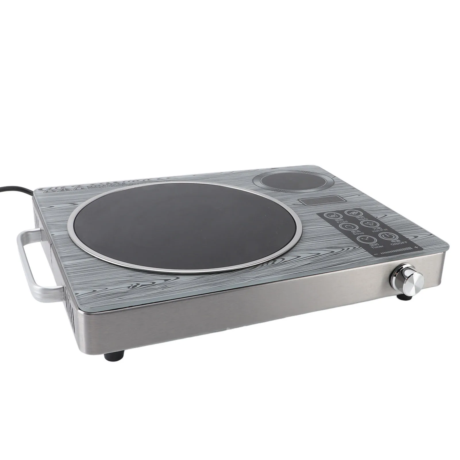 Electric Induction Cooker Touch Control Single Burner Ceramic Infrared Heating Plate 4h Timer Adjustable 26 Speeds 3500W 3