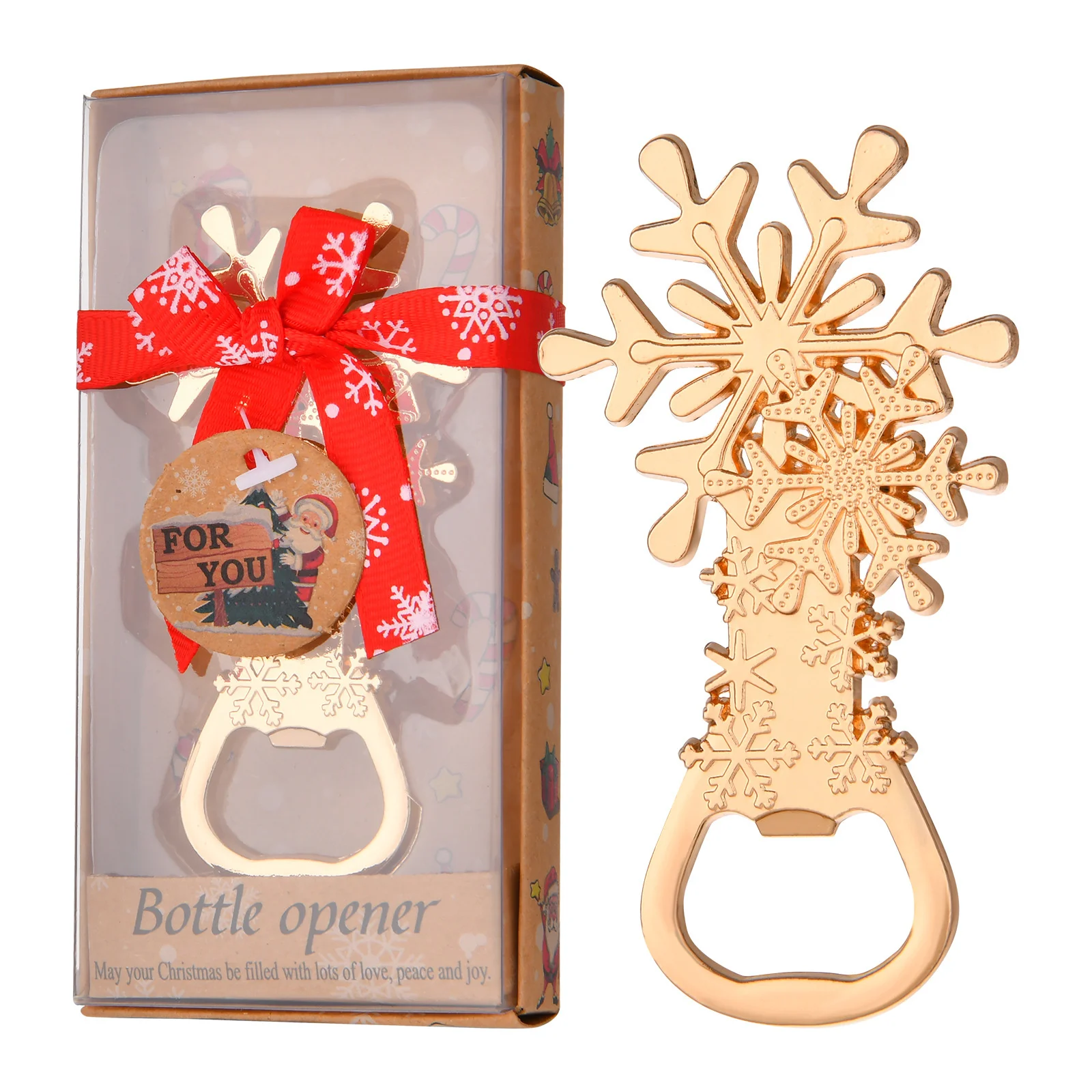 200pcsChristmasBottleOpenerChristmasGiftSnowflakeBottleOpener