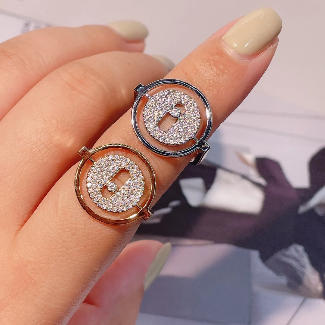 

Fashion Simple Design Round Rings for Women Wedding Cubic Zircon Adjustable Engagement Dubai Naija Bridal Finger Ring 2021 R-293