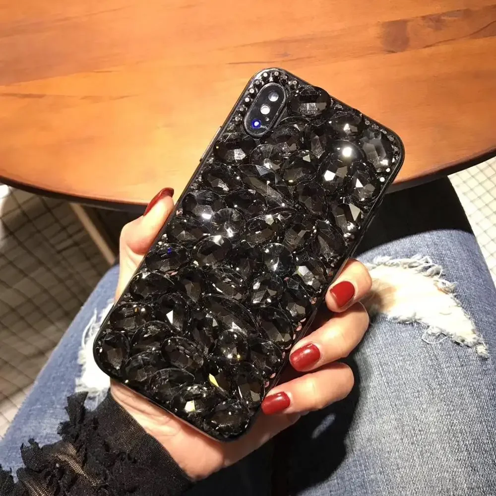 Diamond Bling Rhinestone Full TPU PC Phone Case for iPhone 15, 14, 13, 12, 16 Pro Max, New Crystal Back, Luxury