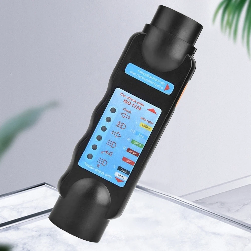 Wiring Circuit Tester Connector 7-Pin Trailer Plug Socket Tester Wiring Circuit Light Test Tool Car Truck Towing